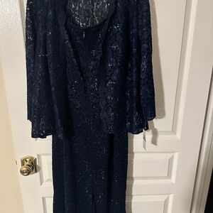 Elegant Navy Lace Dress